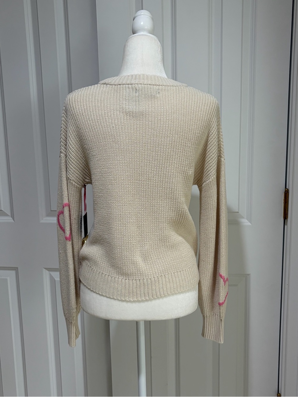 Cynthia Rowley Cream/Pink Sweater Size S - Picture 5 of 10